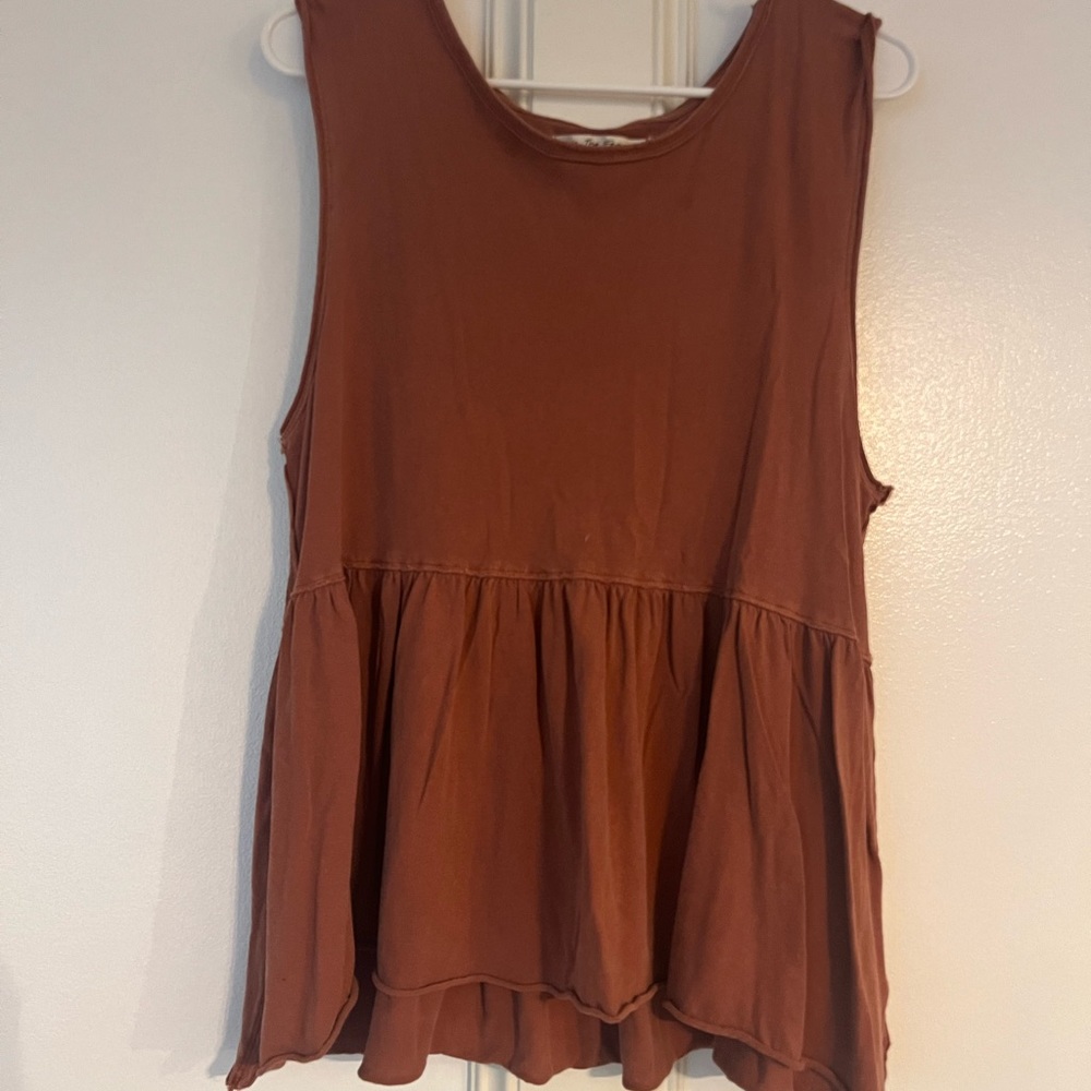 Burnt orange| free people| babydoll women’s top